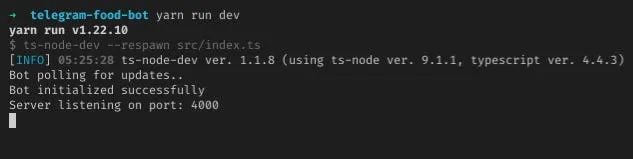 Console output