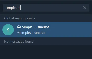 Finding the bot on telegram