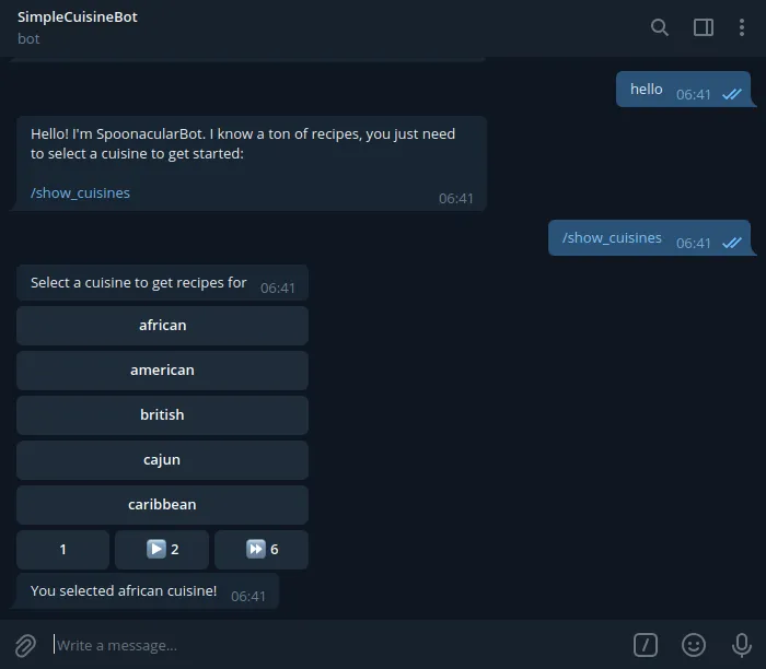 Messaging the bot