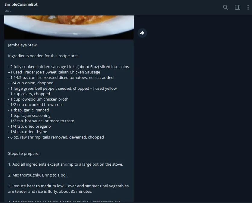 Recipe photo, ingredients and steps